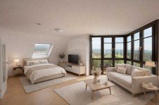 Hauptbild Lichtdurchflutetes Dachgeschoss mit Blick in den Taunus, Balkon und Tiefgarage.