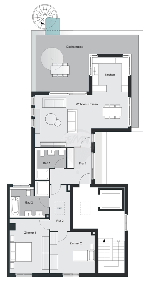 Grundriss Penthousewohnung Bad Homburg vor der H�he / Kirdorf